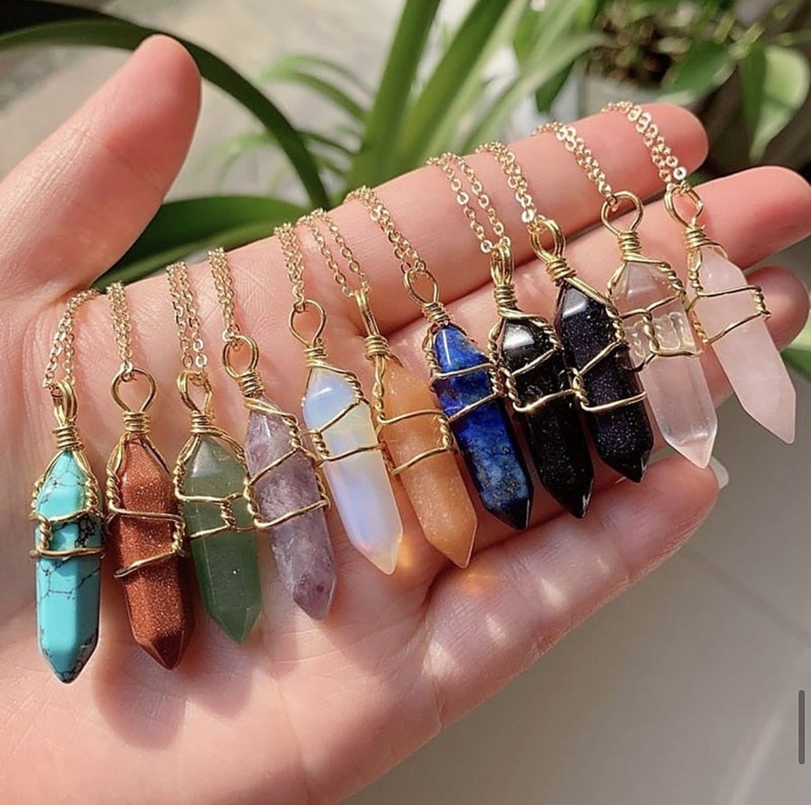 Crystal point necklaces
