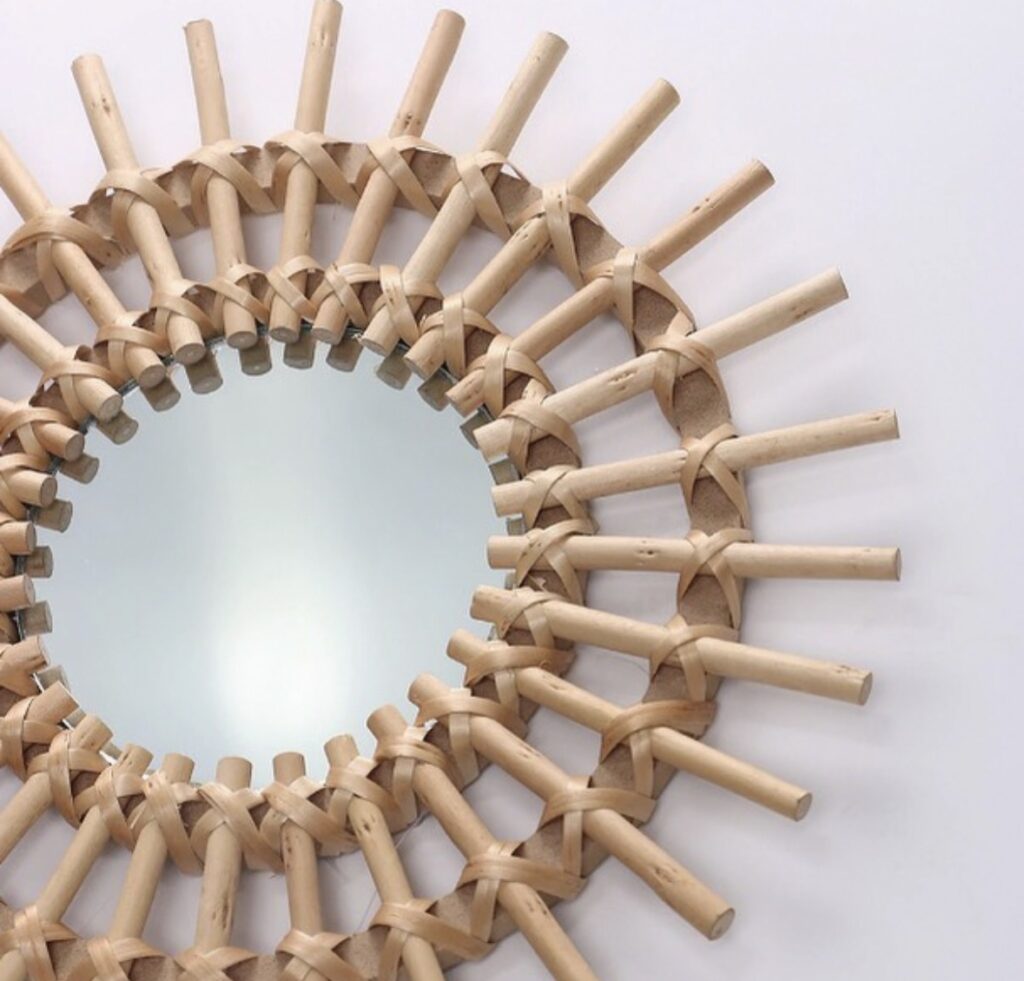 Rattan Sun Mirror
