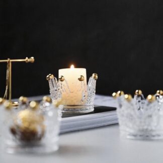 Crystal Crown Candle Holder Set