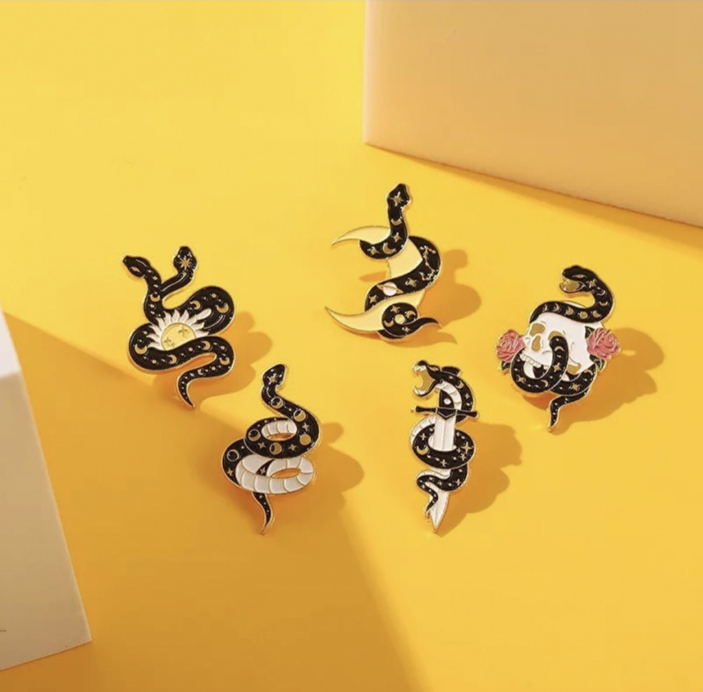 Celestial Snake Enamel Pin Set