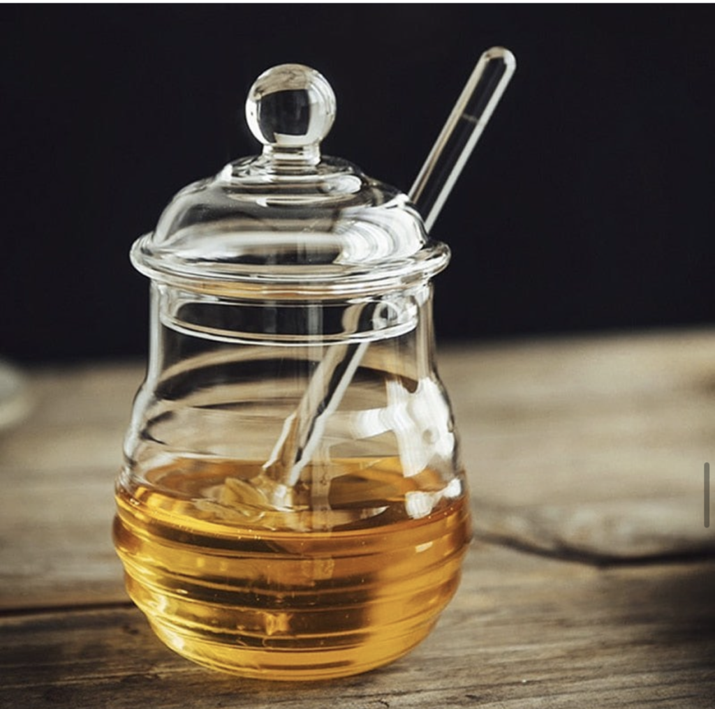 Glass Honey Pot with Dipper