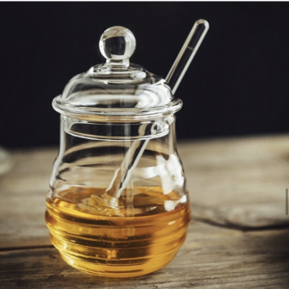 Glass Honey Pot with Dipper