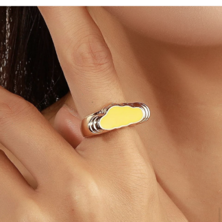 Sunbeam Enamel Signet Ring
