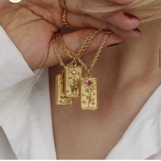 Tarot Card Pendant Necklace - Gold