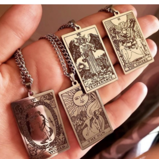 Tarot Card Pendant Necklace - Silver