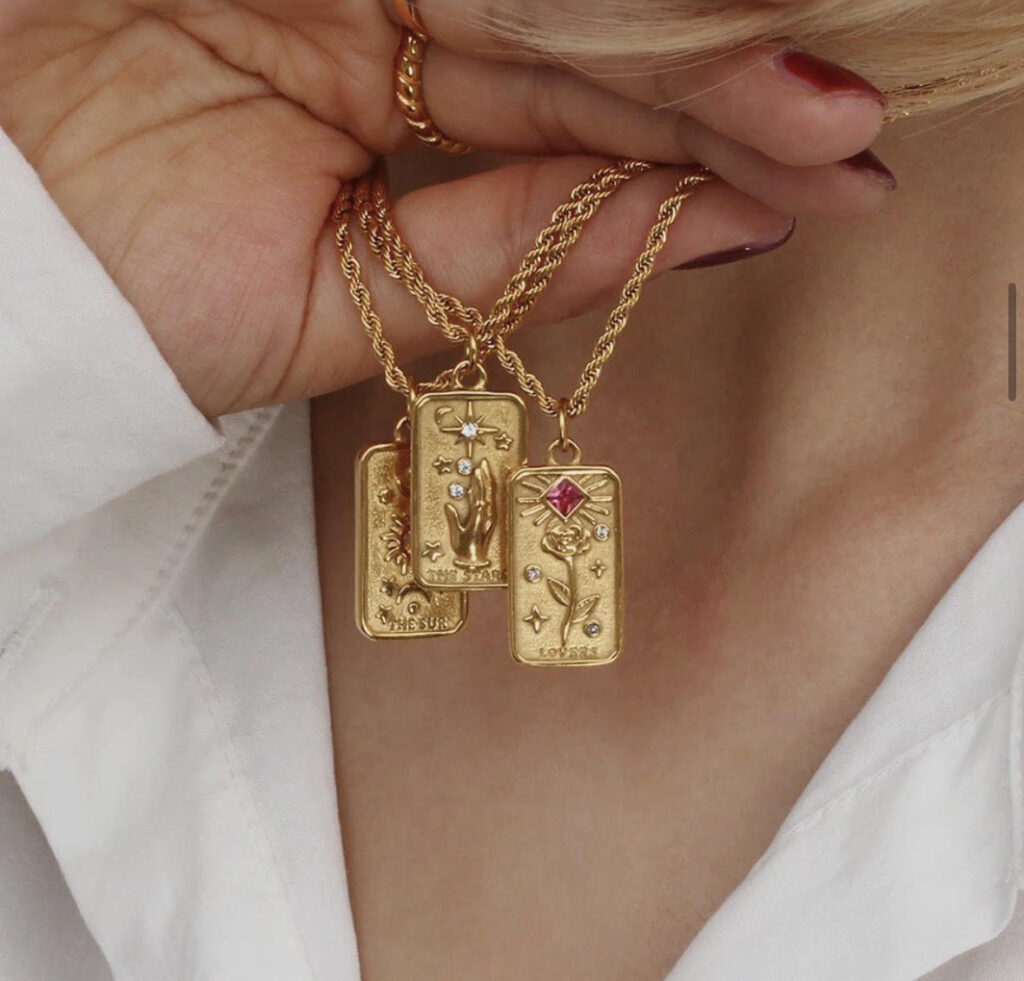 Tarot Card Pendant Necklace - Gold