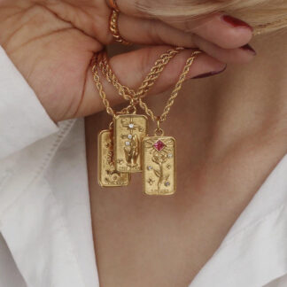 Tarot Card Pendant Necklace - Gold