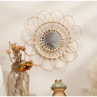 Sunflower Rattan Circular Wall Mirror