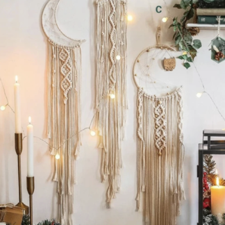 Star & Moon Macrame Dreamcatcher