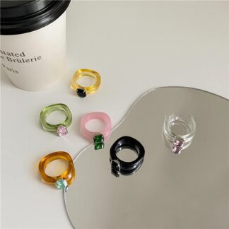 Sunset Coastal Crystal Rhinestone Rings