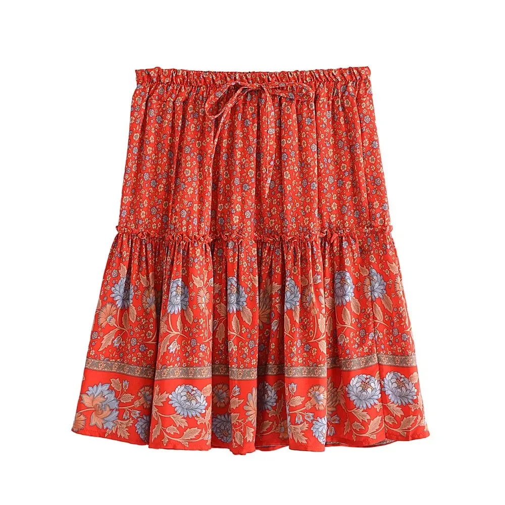 Boho Ruffle Mini Skirt - Image 9