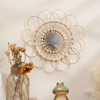 Sunflower Rattan Circular Wall Mirror