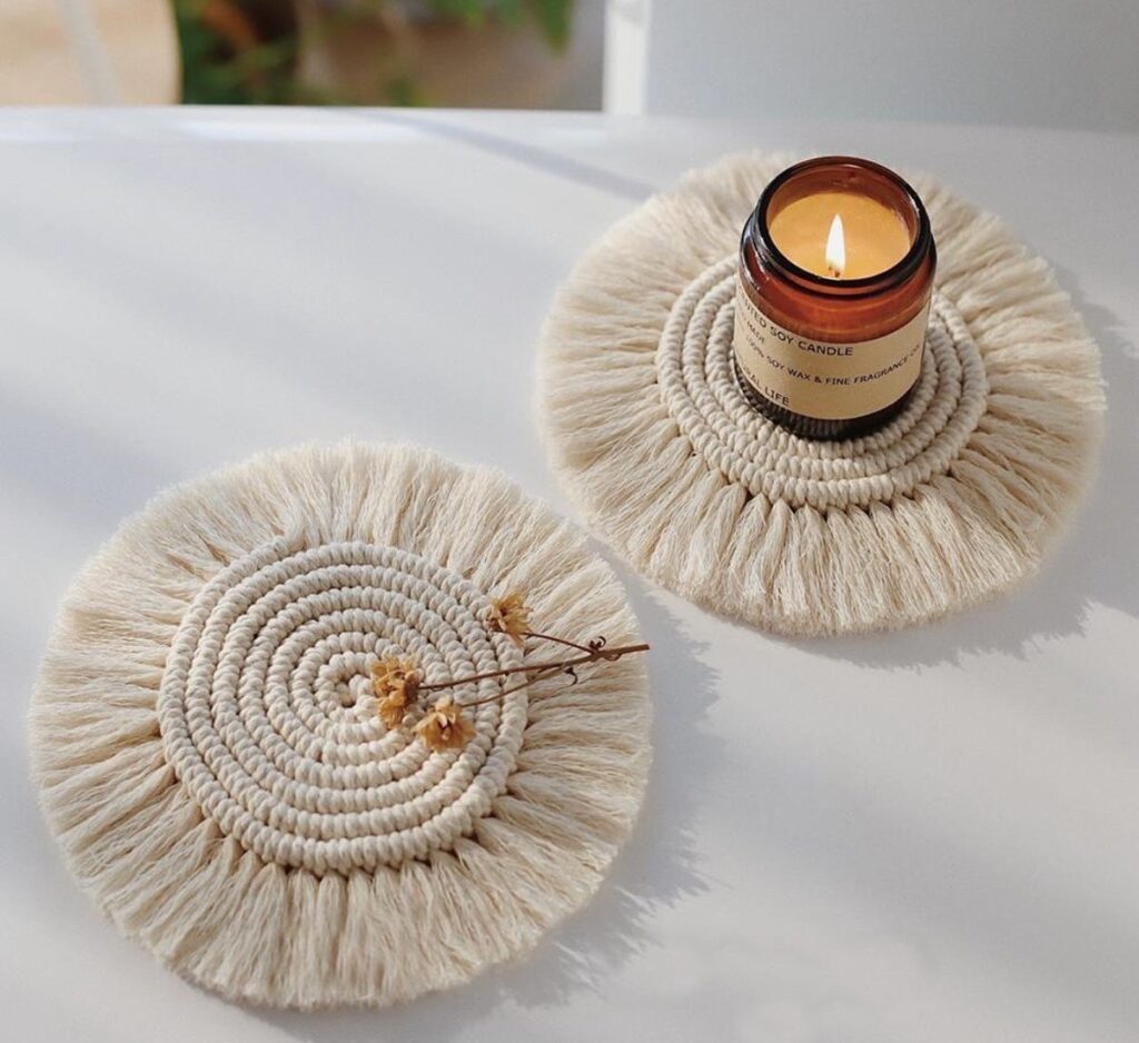 Macrame Coaster Set